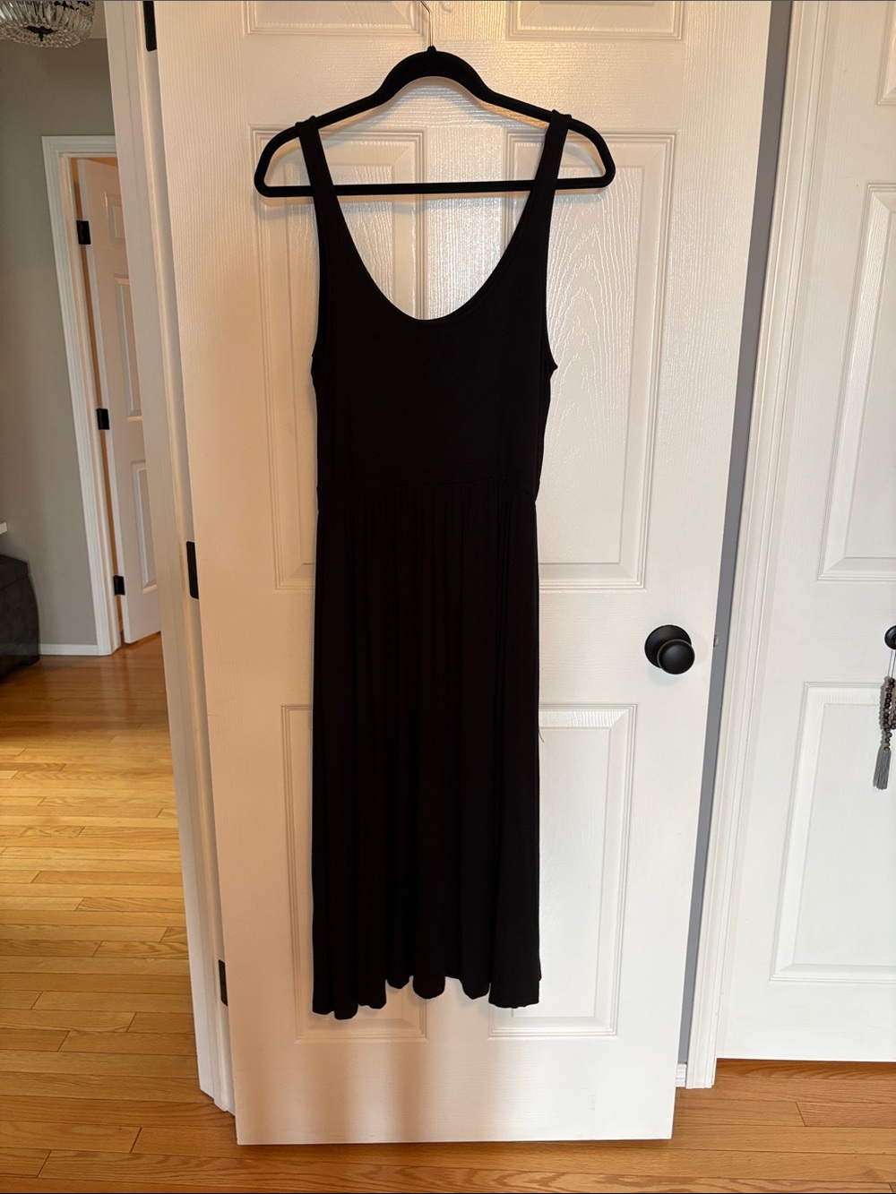 Sleeveless Black Midi Tank Dress